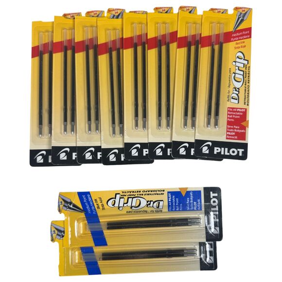 Pilot Dr. Grip Retractable Ballpoint Ink Refills Medium Red Blue Black Lot of 17 - Picture 3 of 4